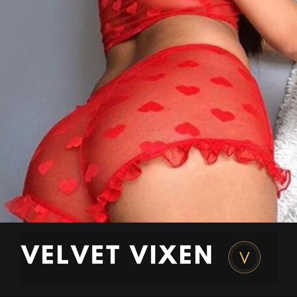 Sexy Sheer Red 2 Piece Set - Picture 1 of 2